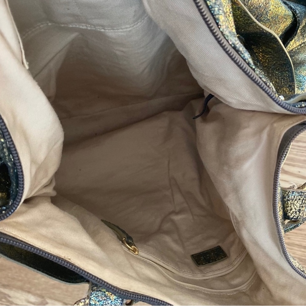 Lodis Metallic Iridescent Multi-Color Leather Tote - Picture 3 of 5